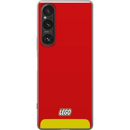 Kompatibelt Mobilskal till Sony Sony Xperia 1 V Lego Röd Gul Poster Byggklossar Officiell Logotyp Leksaker Retro Vintage Design Klassiskt Leksaksmär