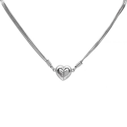 Sydän riipus kaulakoru solkiluun ketju kaulakoru sydänmagneetti