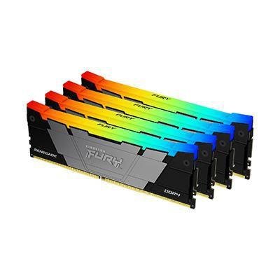 Kingston FURY Renegade RGB - DDR4 - sett - 32 GB: 4 x 8 GB - DIMM 288-pin - 3600 MHz / PC4-28800 - ikke-bufret