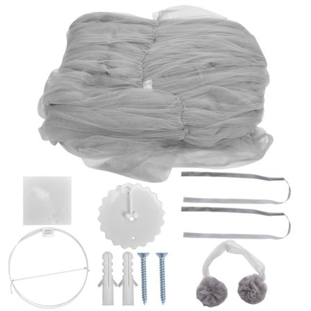 Princess Sänghimmel Myggnät Skydd Dekoration Dome Myggnät för Baby FlickorGrå