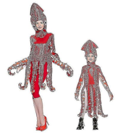 Familie Blekksprut Kostyme, Røde Bleksprut Svamp Jumpsuits for Halloween-JJ
