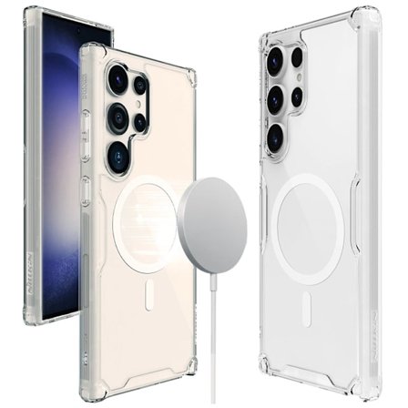 Nillkin Nature Pro Armor-deksel med magnetring til Samsung Galaxy S24 Ultra - Hvit