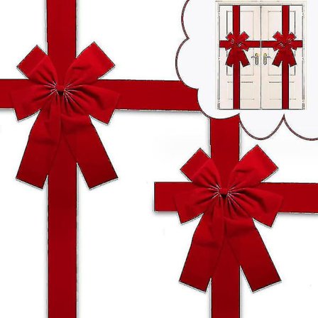 2 st julskåpsstora rosetter stora dörrspets julgran rosettband röd och grön rosett semesterdekorationer jul ytterdörr festtillbehör