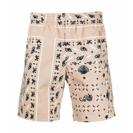 Msgm, Shorts Beige, Heren, Maat:L,Cotton,print