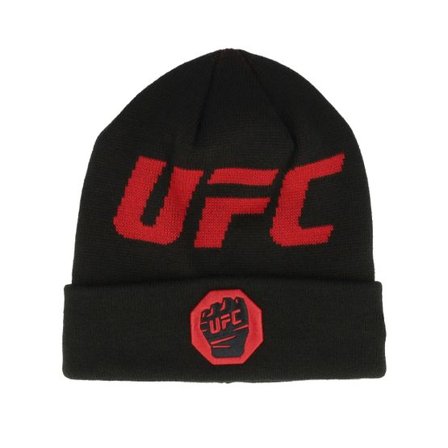 New Era - Svart cuff Beanie - UFC Core Beanie Black/Scarlet Cuff @ Hatstore