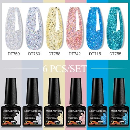 6st Nagellack Gel Set DIY Nagelkonst Semi Permanent UV LED Gel Kit För Naglar Dekoration Manikyr Blötläggning Målning Vernis Design