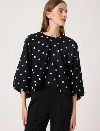 Soaked in Luxury Slidola Blouse Ss - Black - M