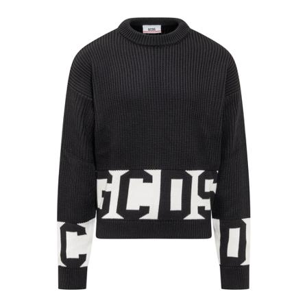 Gcds, Round-neck Knitwear Zwart, Heren, Maat:L
