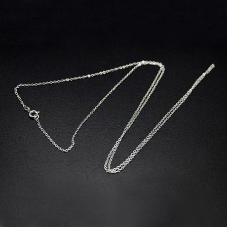 Vintage nikkelfri sølvbelagt kædehalskæde, ca. 70 cm, klassiske smykker