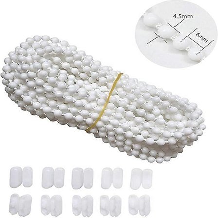 10 meter (10,94 yards) med 10 st kontakter för rullgardinskedja romersk venetiansk honeycomb vertikal skuggardin för Ro [DB]