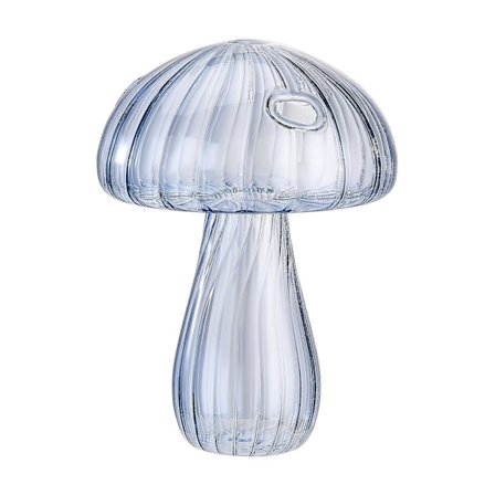 För hem vardagsrumsdekor Hydroponics Plant Vases Svamformad Glas Skrivbordsornament(8,5 cm,blå)