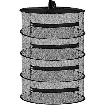 4-lags Hængende Mesh Tør Herb Dryer Net Med Lynlåse Sort[HhhhS]