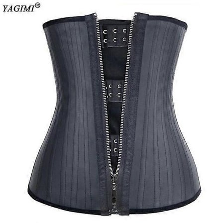YAGIMI 100% Latex Taljetræner Body Shaper Korset Mavekontrol Mavebælter Krog- og Lynlåsdesign 25 Stålben Svedbælte (XXL)