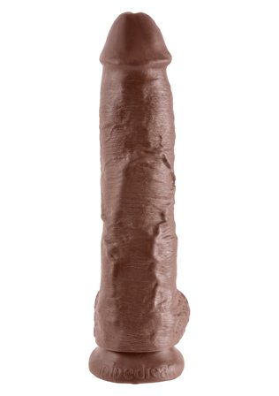 KING COCK 10 INCH W/ BALLS BROWN