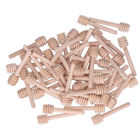 50 stk. 8 cm honningdippere i tre for bryllupsfestfavoritter