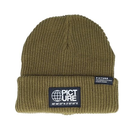 Picture - Vert cuff Bonnet - Skalavik Beanie C Army Green Cuff @ Hatstore