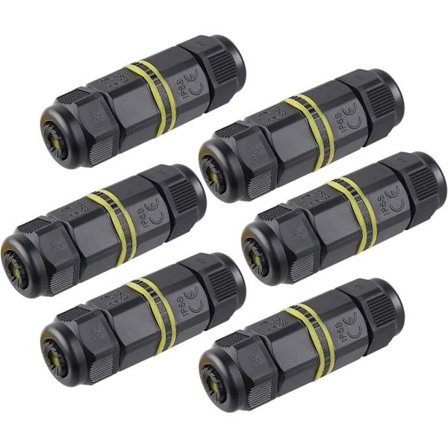 Utendørs kabelkontakt for vanntett koblingsboks - 6-pak utendørs hylsekontakt for IP68-kontakt