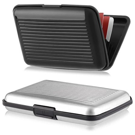 2 kpl luottokorttikotelo kolikkotaskulla ja RFID-suojauksella, alumiininen korttikotelo, vedenpitävä käyntikorttikotelo, mini RFID-esto