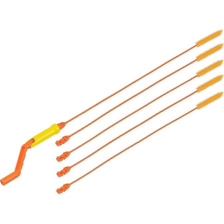 Drain Weasel Afløbsrenser - 65 cm - Værktøj til at fjerne hår fra afløb med roterende håndtag & 3