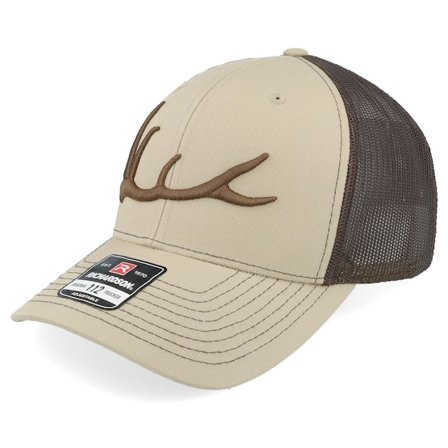 Hunter - Beige trucker Caps - Elk Antler 3d 112 Split Khaki/Coffee Trucker @ Hatstore