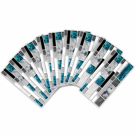 Vægfliseoverførsel klistermærke til boligindretning, selvklæbende stænkbeskyttelse, fliseklistermærker til stue køkken badeværelsesindretning, 9 dele,