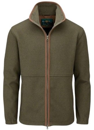 Alan Paine M's Aylsham Fleece Jacket Green Herringbone