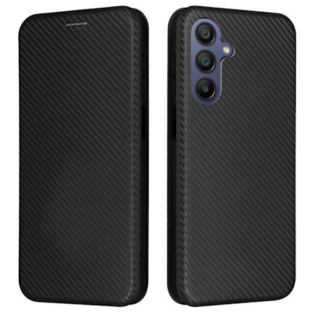 SKALO Samsung A17 Carbon Fiber Plånboksfodral - Svart
