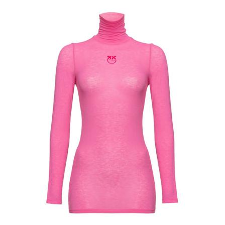 Pinko Højhalset trøje i blandet kashmir Pink, Dame Rullekraver