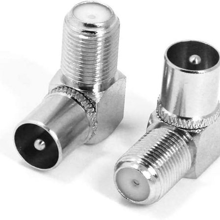 TV-antenne koaksialadapter hun til han, vinklet, 2 stk. F-stik KLB