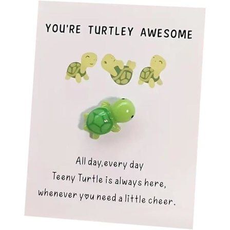 Mini Lomme-Knus Skildpadde, Du er Skildpadde-Fantastisk Inspirerende Gave med Kort, Takkort Hilsenskort Mini