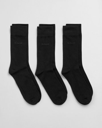 GANT Herren 3er-Pack Weiche Baumwollsocken (40-42) Schwarz