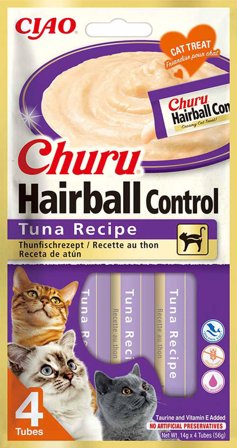 Churu - Hairball Control Tuna 4 stk - Katt - Kattegodteri & kattegress - Belønningsgodbiter katt - ZOO.no