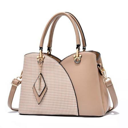 Håndvesker for kvinner Crossbody-vesker Rutete veske med diamantanheng khaki
