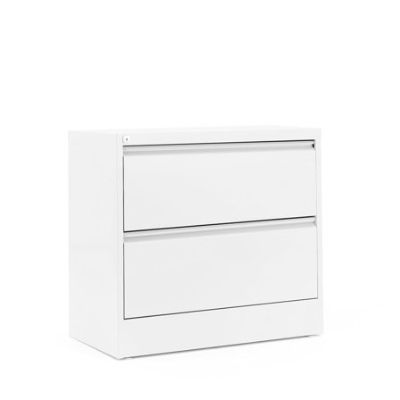 Side filing cabinet INDEX, A4 size, 2 drawers, 800x425x740 mm, white