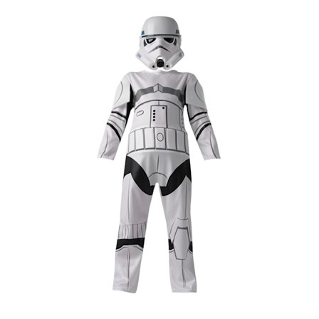 Star Wars Stormtrooper-dräkt för barn 7-8 år Vit/Svart