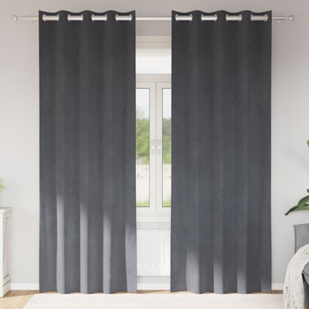 Mörkläggningsgardiner 2 pcs Ljusgrå 140 x 260 cm Sammet
