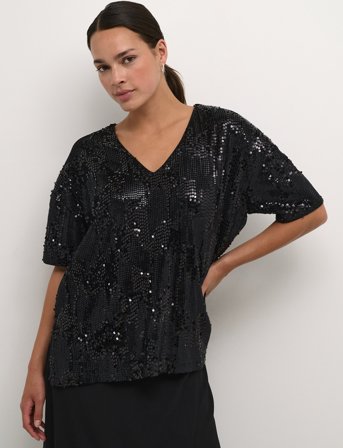 Kaffe Kasmilla Lace Blouse - Black - S