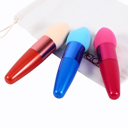 Muodin meikkisienen blenderi, meikkisivellin, meikkipölypussi ja kankaaskassi (4#)