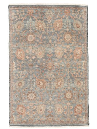 Hand Knotted Oushak Indo Rug 166X248 Brown/Dark Grey