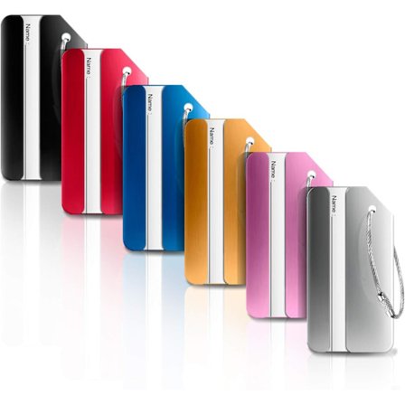 Bagageetiketter i aluminiumlegering med ståltrådar