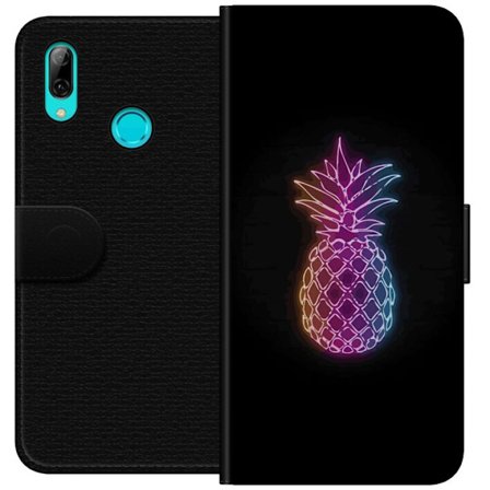 Kompatibelt Lommeboketui til Huawei Huawei P smart 2019 Neonlysillustrasjon av ananas i fargerikt lys mot svart bakgrunn