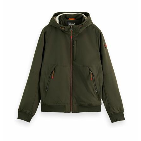 Scotch & Soda Hooded Soft Shell Jacket , Groen , Heren , Maat: L