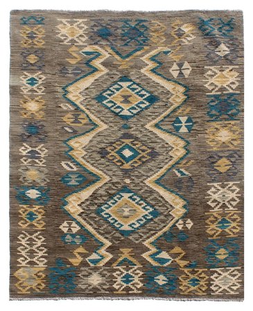 Oriental Kilim Afghan Old Style Rug 149X195 Brown/Black Wool
