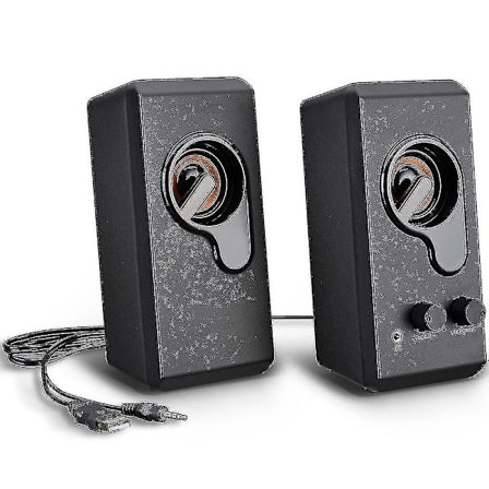 Datorhögtalare, PC-högtalare stereoljud USB-driven multimediahögtalare med färgglad LED-lampa för stationär dator bärbar dator PC (tvåpack)