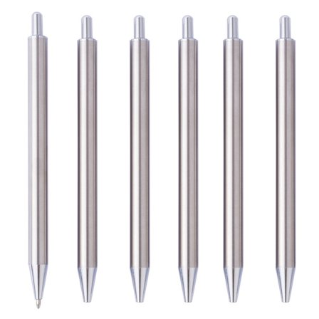 6 stk. uttrekkbar kulepenn kontorskrivepenn signaturpenn