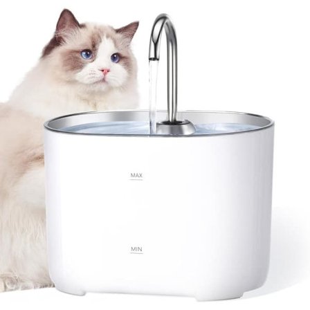 Vandfontæne 2,2L – Kattefontæne med lydløs pumpe og tripelfilter, automatisk drikkefontæne til katte