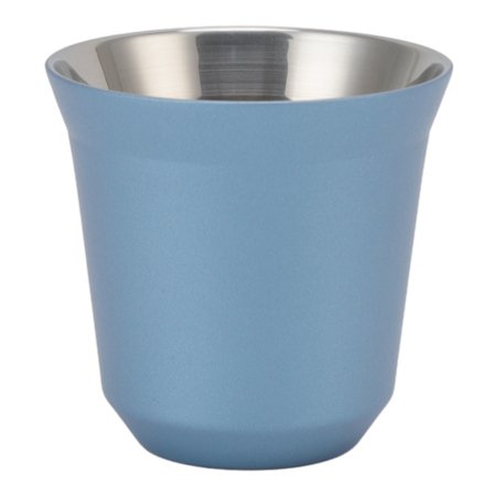 Ljusblå 304 Rostfritt Stål Dubbelväggig Isolerad Kaffemugg 80ml för Hem och Camping