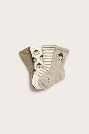 Kappahl | Ribbade strumpor 4-pack | Beige