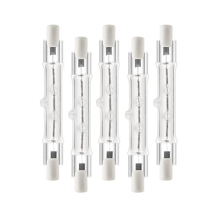 5-pak R7s 118mm 300w 230v, r7s halogen lineær lyspære, dimbar halogenlampe for byggearbeid WoC[C]