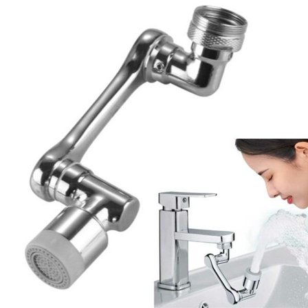 Suutin hanalle - 1080° pyörivä keittiöhanasovitin ABS